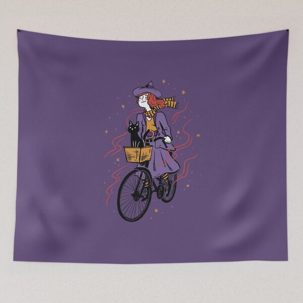 Item preview, Cute Cartoon Witch Riding a Bicycle designed and sold by SLAG-Creative.