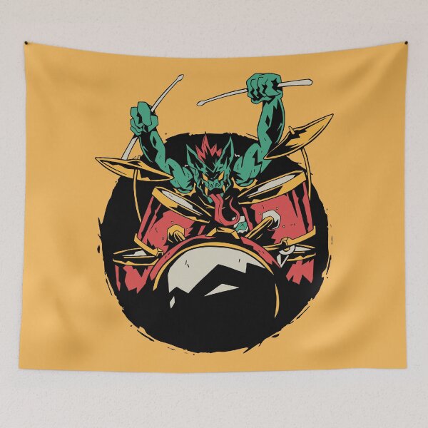 Item preview, Funny Monster Drummer Cartoon designed and sold by SLAG-Creative.