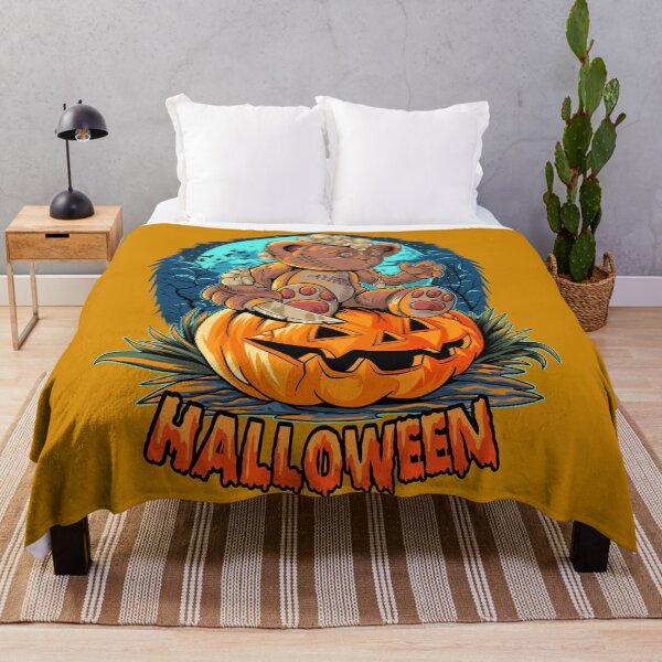 Item preview, cute halloween teddybear on pumpkin designed and sold by DesignHub22.