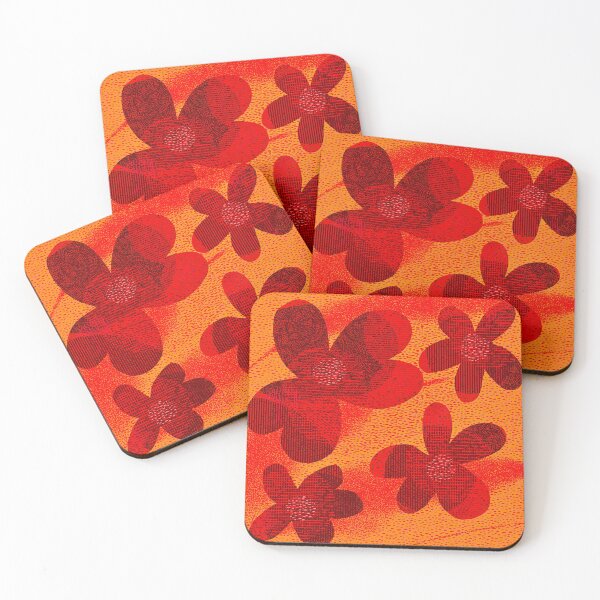 Item preview, Yellow, red layered flowers designed and sold by Leanne Morin.