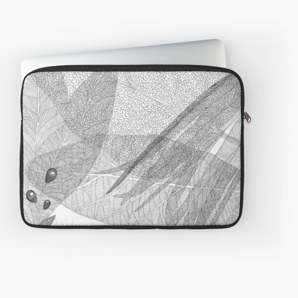 Leaves in black and white Laptop Sleeve