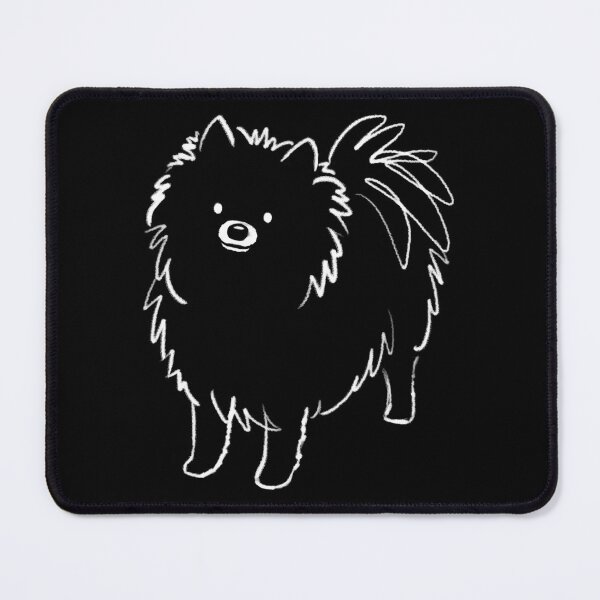 Item preview, Cute Pomeranian Dog White Line Sketch on Black designed and sold by Jenn Inashvili.