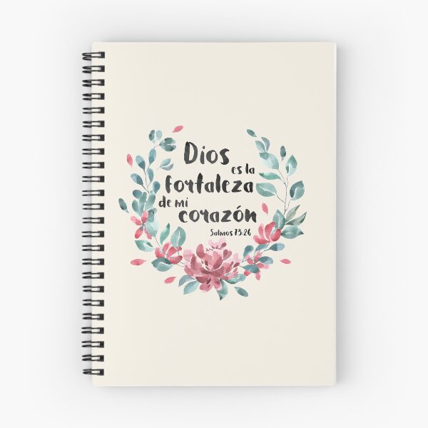 Item preview, Bíblico Cristiano: Dios es la fortaleza de mi corazón (texto negro, español, con flores) designed and sold by Ofeefee.