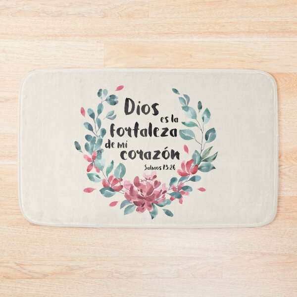 Item preview, Bíblico Cristiano: Dios es la fortaleza de mi corazón (texto negro, español, con flores) designed and sold by Ofeefee.