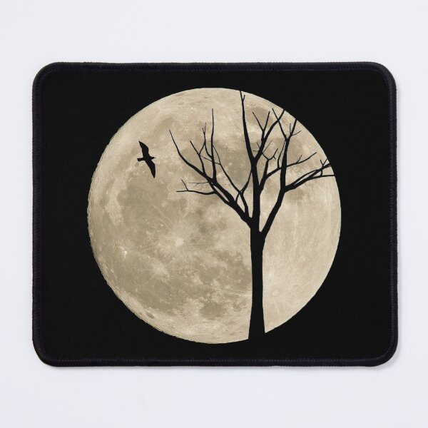 Item preview, bird and tree with big moon designed and sold by berwies.