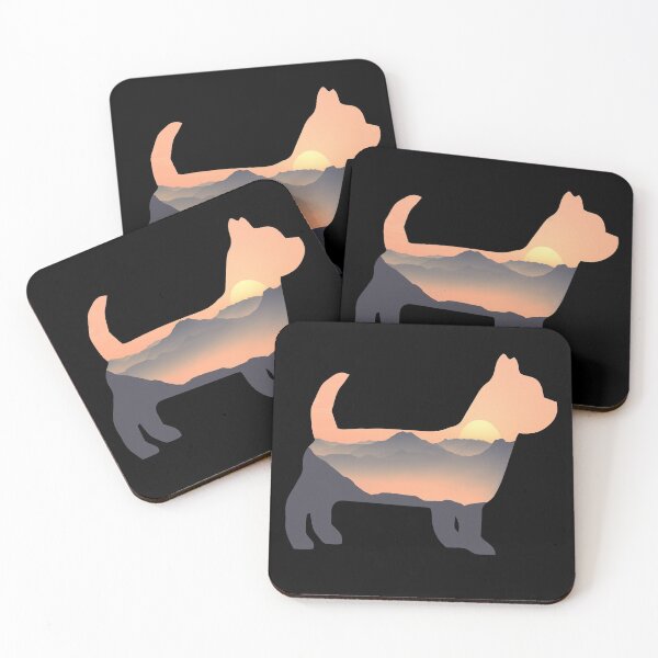 Item preview, Yorkshire Terrier Dog Silhouette Sun Mountain Gift designed and sold by alaechamlal.