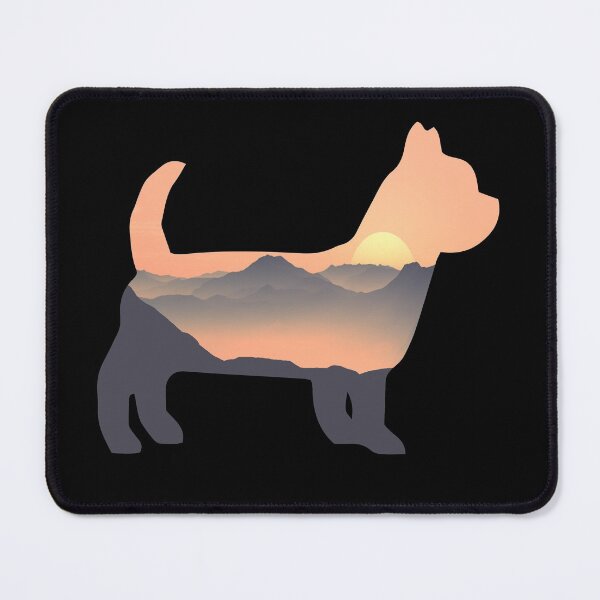 Item preview, Yorkshire Terrier Dog Silhouette Sun Mountain Gift designed and sold by alaechamlal.