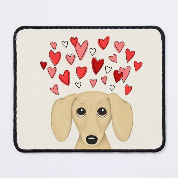 Item preview, Cream Dachshund | Cute Wiener Dog with Valentine Hearts designed and sold by Jenn Inashvili.