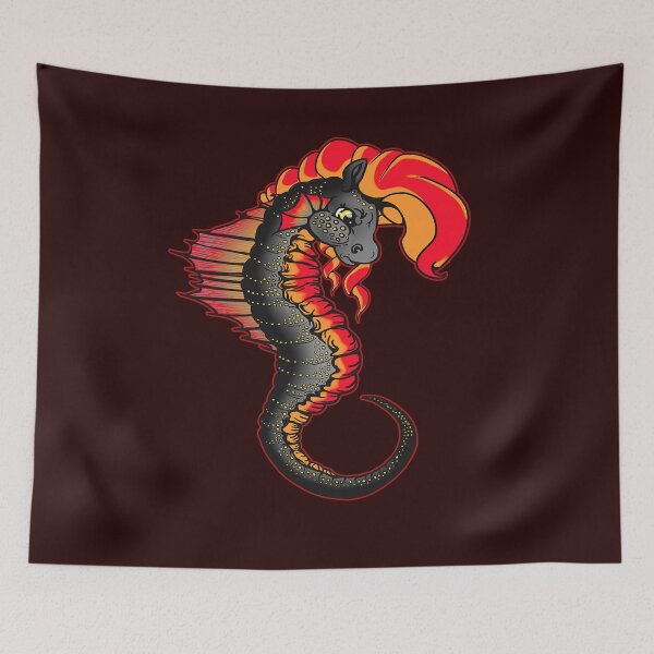 Item preview, Seahorse: Black and Red designed and sold by iduzarts.