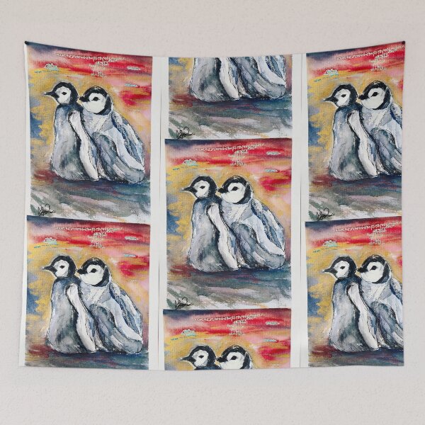 Item preview, Penguins cuddle designed and sold by AnjuPaintings.