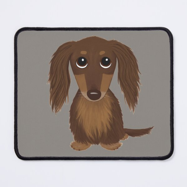 Item preview, Longhaired Chocolate Brown Dachshund Cartoon Dog designed and sold by Jenn Inashvili.