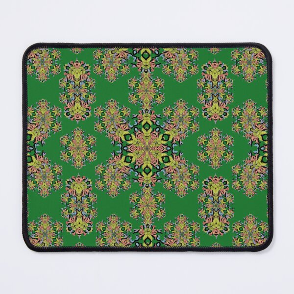 Hummingbird_trumpet_flower_kaleidoscope7_green Mouse Pad