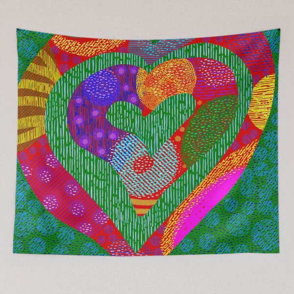 Item preview, Hearts within hearts in green designed and sold by Leanne Morin.