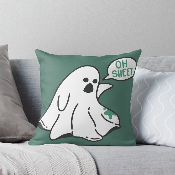 Aperçu de l'œuvre Oh Sheet! // Funny Halloween Ghost Cartoon créée et vendue par SLAG-Creative.