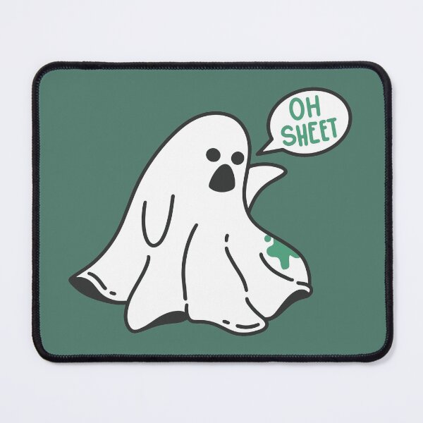 Item preview, Oh Sheet! // Funny Halloween Ghost Cartoon designed and sold by SLAG-Creative.