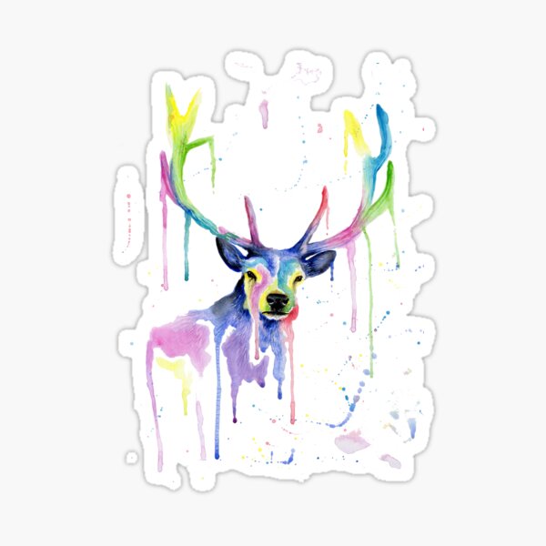 Item preview, Multi colour Red Deer Stag designed and sold by sarahstribb.