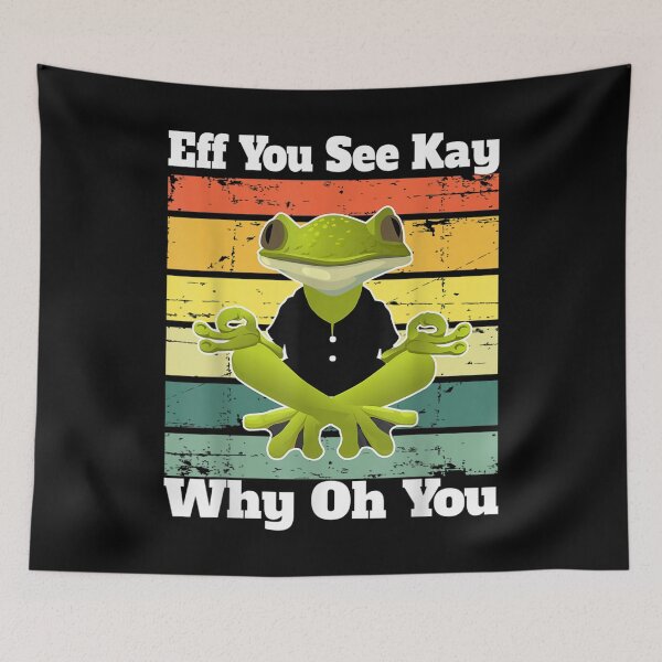Item preview, Eff You See Kay Why Oh You Funny Vintage frog Yoga Lover  designed and sold by AlvaShop.