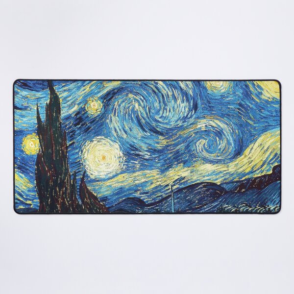 Vista previa del artículo con la obra « Alfombrilla de Van Gogh  La noche estrellada», diseñado y vendido por Attenea.