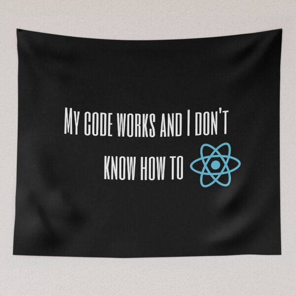 Item preview, I don't know how to react| React funny Coding/Coder software engineer developer programmer geek designed and sold by brinikki.