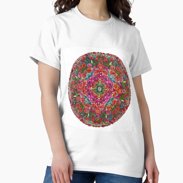 Poppies and Cornflowers: White Background Classic T-Shirt