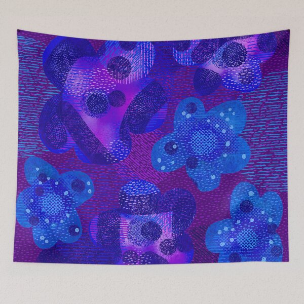 Item preview, Purple Blue Digital Floral designed and sold by Leanne Morin.