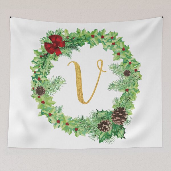Item preview, Christmas Monogram V designed and sold by Chiccountry.