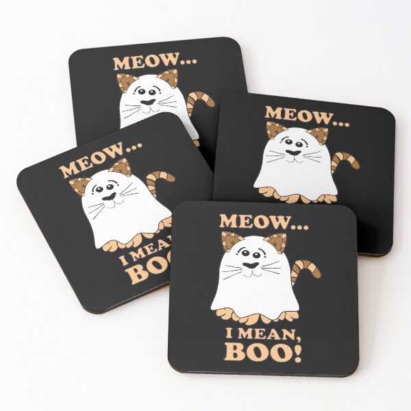 Item preview, Meow, I Mean Boo - Funny Cat Ghost Halloween Design designed and sold by Rhu Creations.