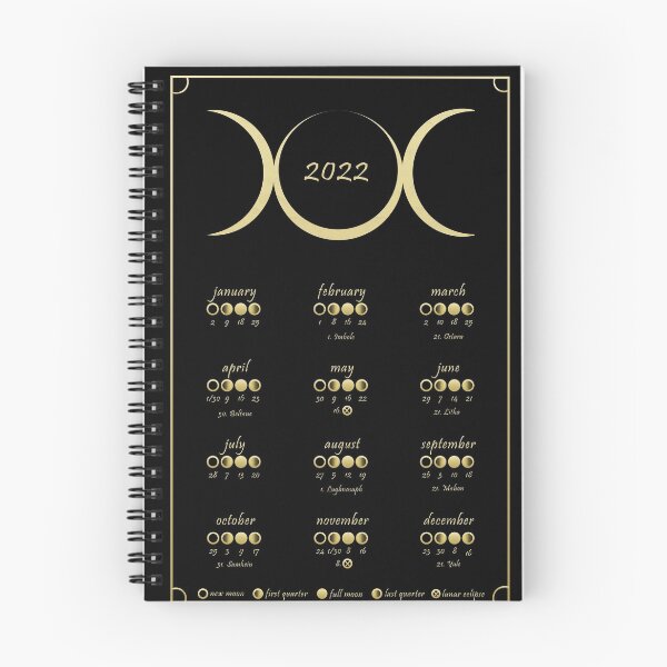 Item preview, LUNAR CALENDAR 2022 WITH SABBATS, wicca, triple moon, calendar 2022 designed and sold by NKalopsia.