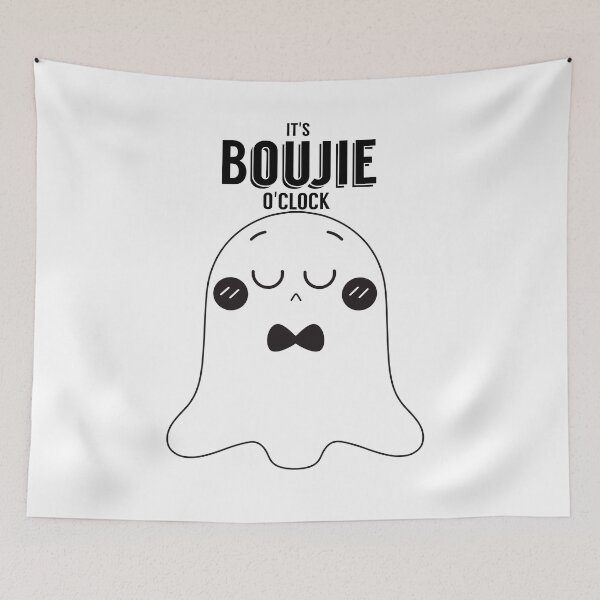 Aperçu de l'œuvre C'est Boujie O'Clock Cute Kawaii Ghost Cartoon créée et vendue par Jijiscorner.