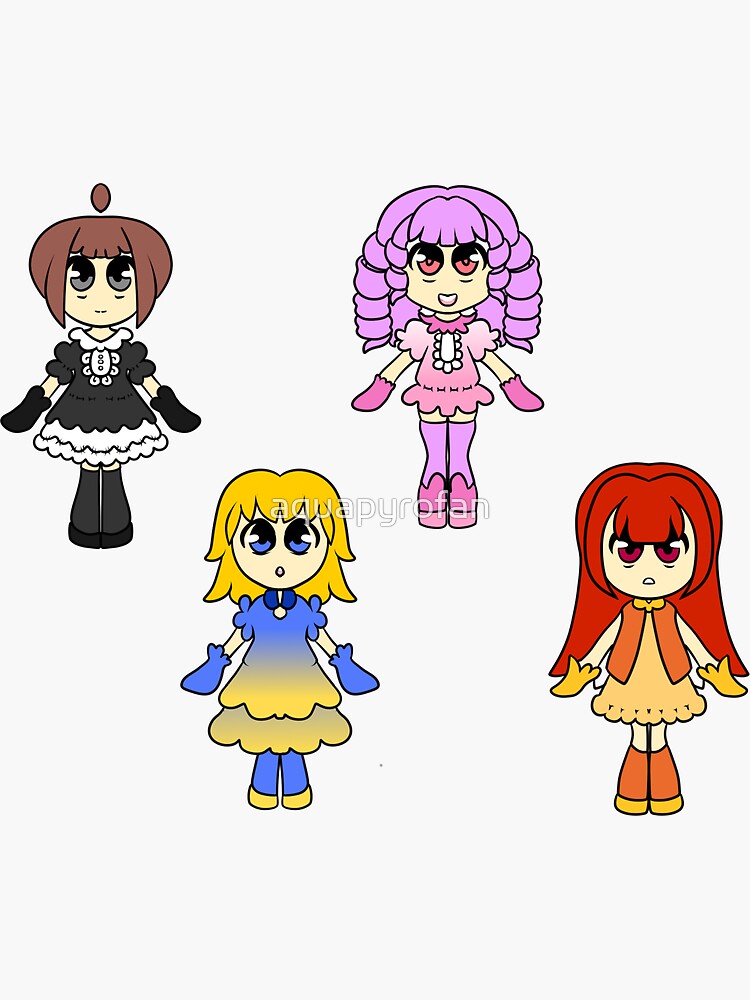 Thumbnail 3 of 3, Sticker, Flower Magical Girls designed and sold by aquapyrofan.