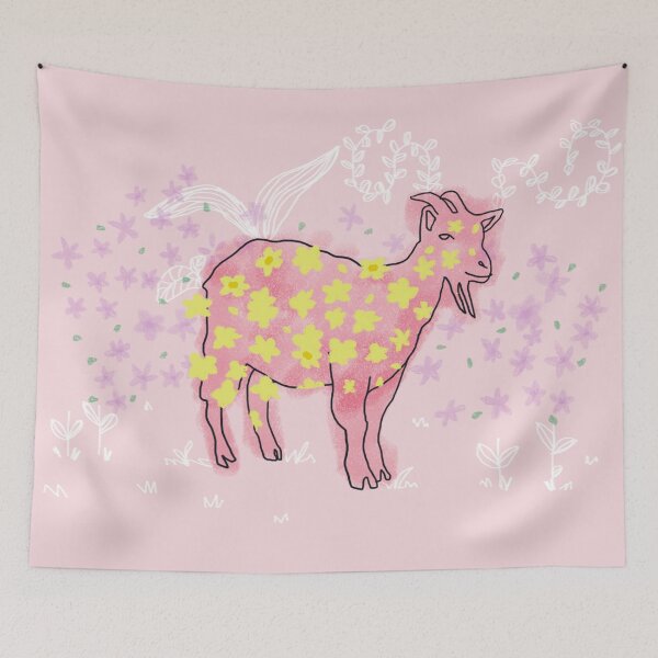 Item preview, Goat rolled on flower garden  designed and sold by feedyourwife.