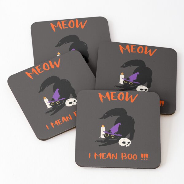 Item preview, Meow I Mean Boo Cat Wearing A Witch Hat With Skull Halloween Gift designed and sold by LMcDs.