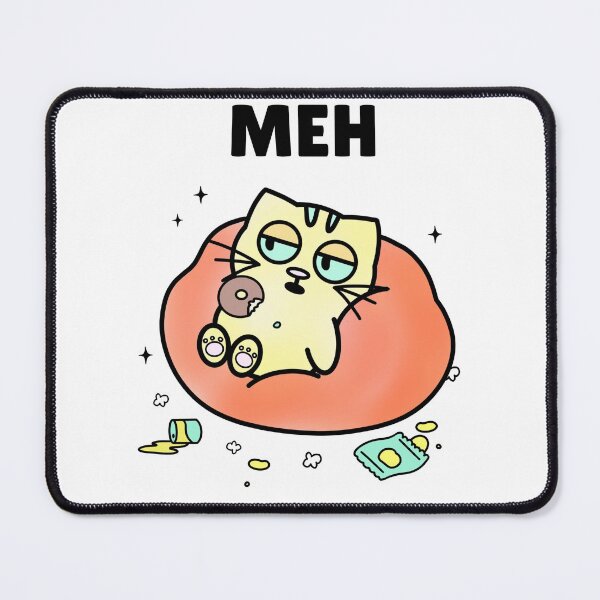 Item preview, Classic FUNNY meh lazy cat designed and sold by TheWildFlix.