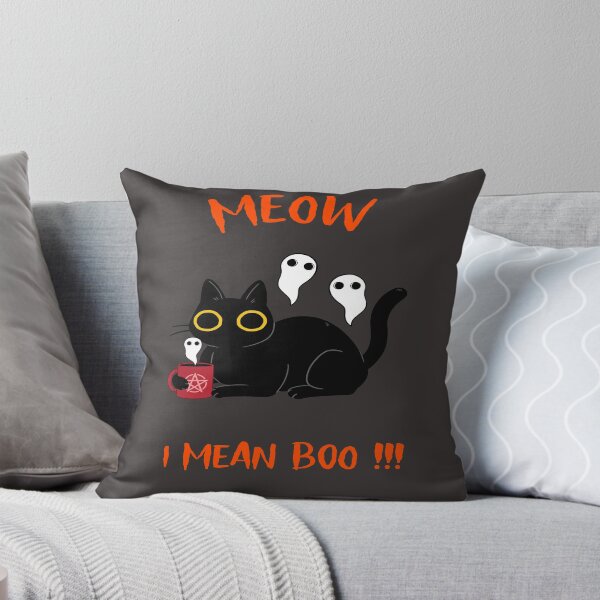 Item preview, Meow I Mean Boo Cat With Coffee Halloween designed and sold by LMcDs.