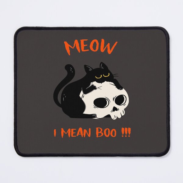 Item preview, Meow I Mean Boo Cute Funny Witches Cat Biting A Skull Halloween designed and sold by LMcDs.