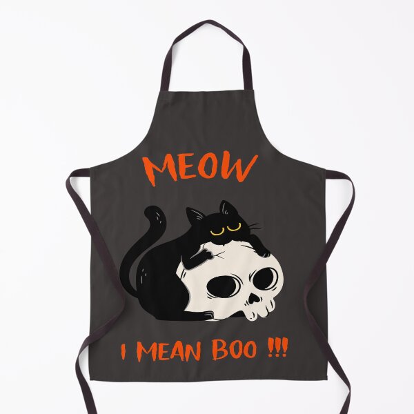 Item preview, Meow I Mean Boo Cute Funny Witches Cat Biting A Skull Halloween  designed and sold by LMcDs.
