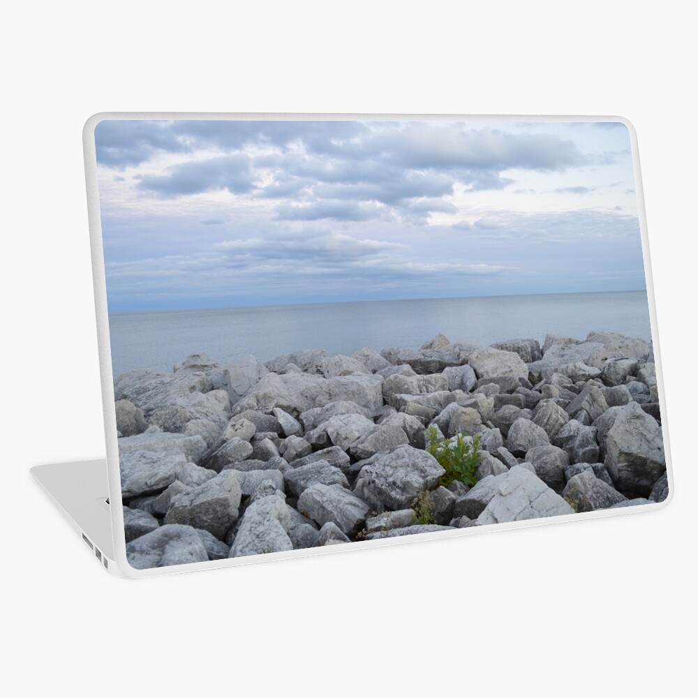 rocky lakeshore in Milwaukee Laptop Skin