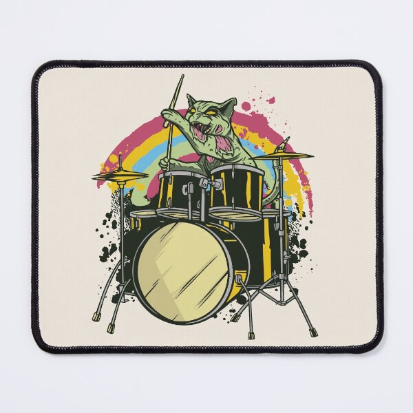 Item preview, Zombie Cat Drummer // Funny Halloween Spooky Cat designed and sold by SLAG-Creative.