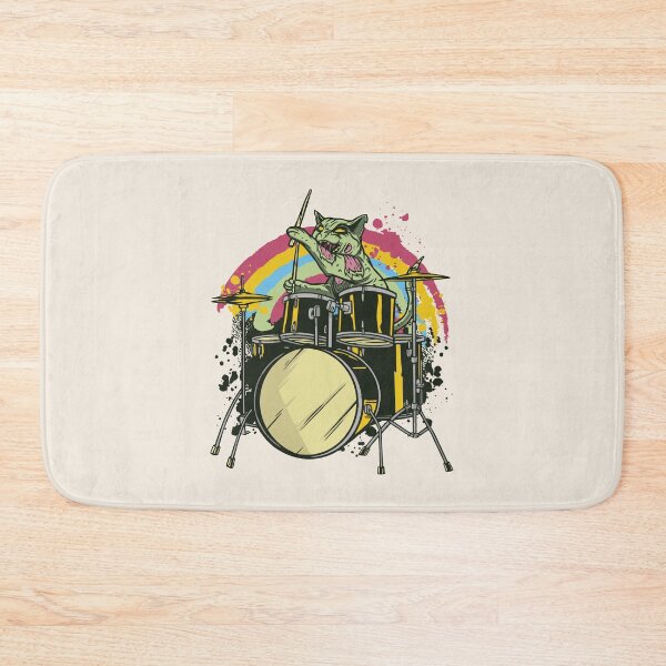 Item preview, Zombie Cat Drummer // Funny Halloween Spooky Cat designed and sold by SLAG-Creative.