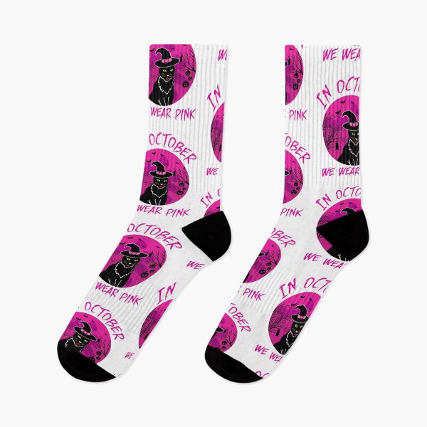 Item preview, BLACK CAT IN OCTOBER WE WEAR PINK HALLOWEEN SHIRT designed and sold by GENESSASHOP.