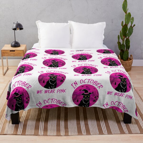 Item preview, BLACK CAT IN OCTOBER WE WEAR PINK HALLOWEEN SHIRT designed and sold by GENESSASHOP.