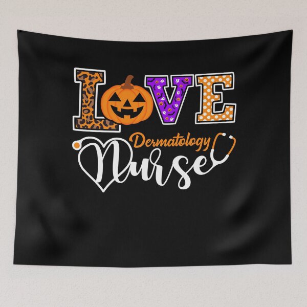 Item preview, LOVE Dermatology Nurse With Pumpkin Stethoscope Halloween Pullover Hoodie designed and sold by RogerGift.