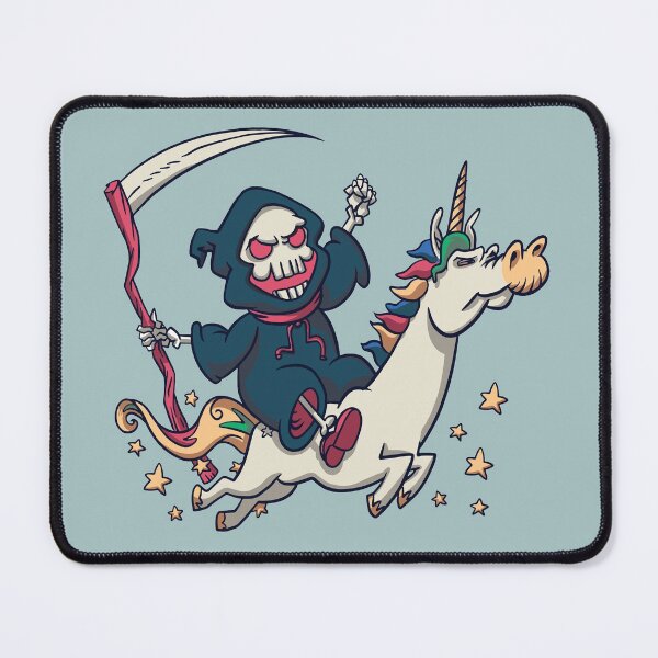 Item preview, Cartoon Grim Reaper Riding a Unicorn designed and sold by SLAG-Creative.