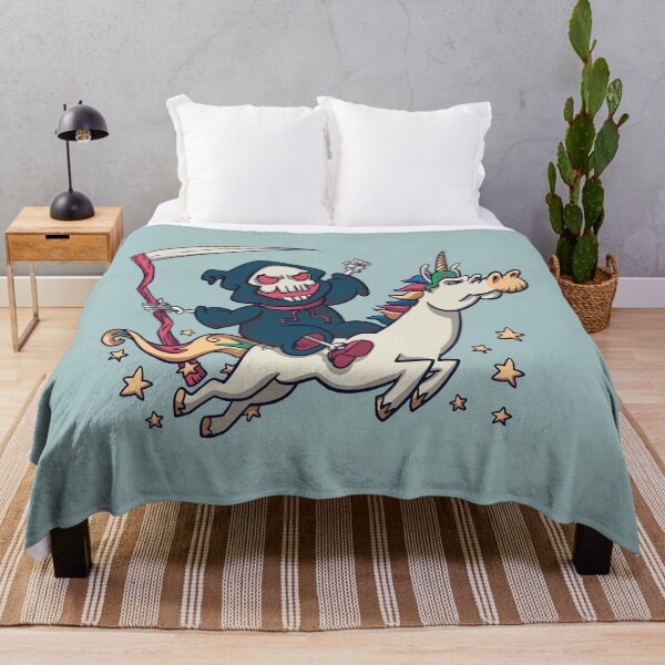 Item preview, Cartoon Grim Reaper Riding a Unicorn designed and sold by SLAG-Creative.
