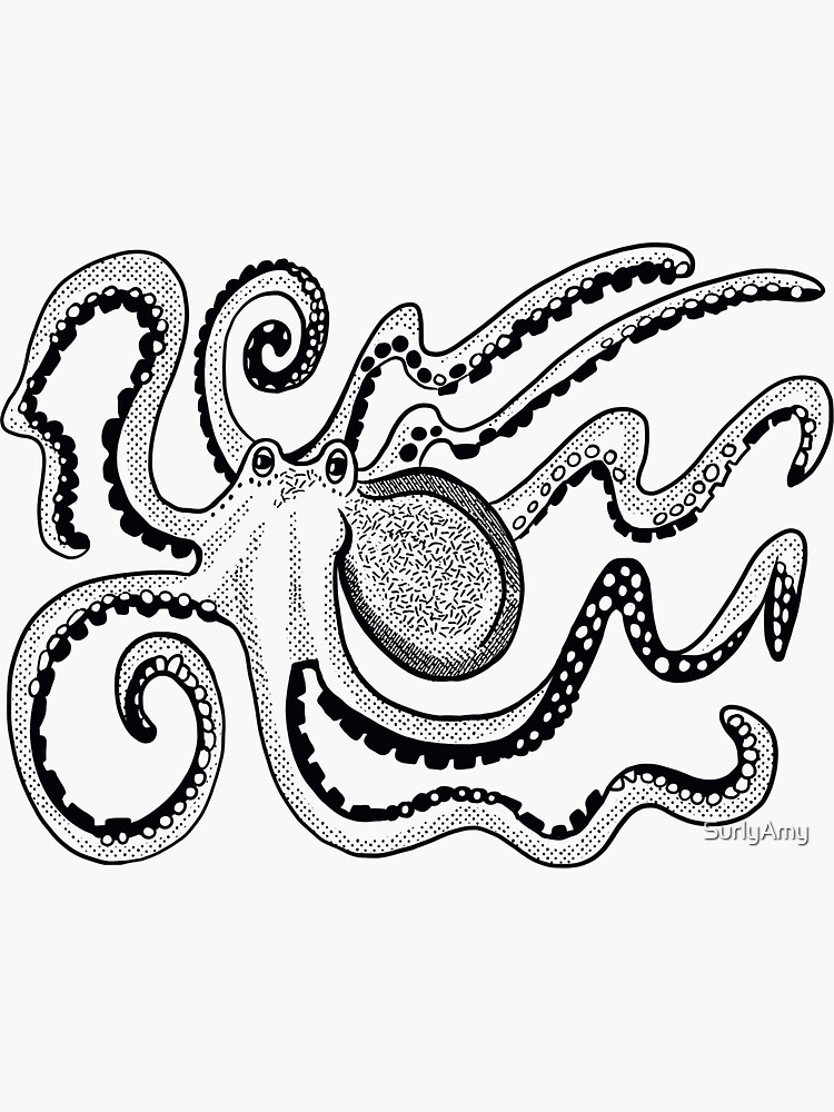 Octopus Sticker For Sale By Surlyamy Redbubble 3312