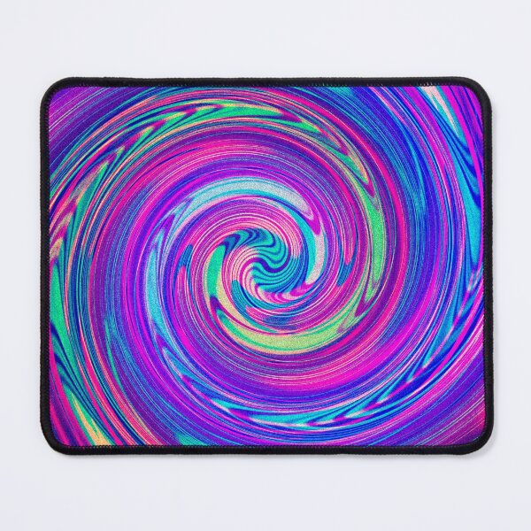 Psychedelic Spiral - Abstract Psychedelic Spiral Design Mouse Pad