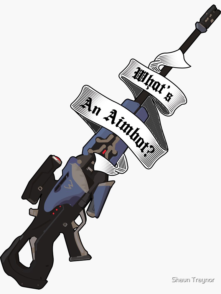 "What's an Aimbot?" Sticker by ShortPrint | Redbubble