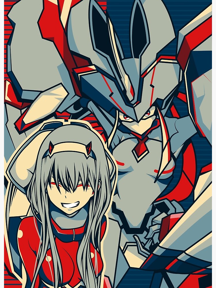 ゼロツー 色紙イラスト DARLING in the FRANXX Darling in The FranXX : Zero Two x Strelizia