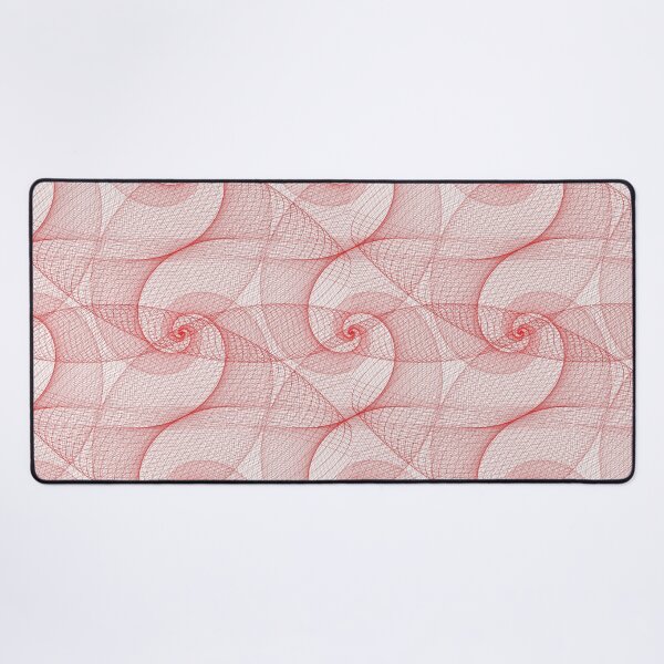 Red Spirograph | Pattern Desk Mat
