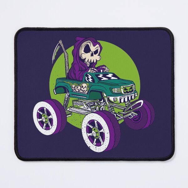 Item preview, Grim Reaper Driving a Monster Truck // Funny Halloween Cartoon designed and sold by SLAG-Creative.